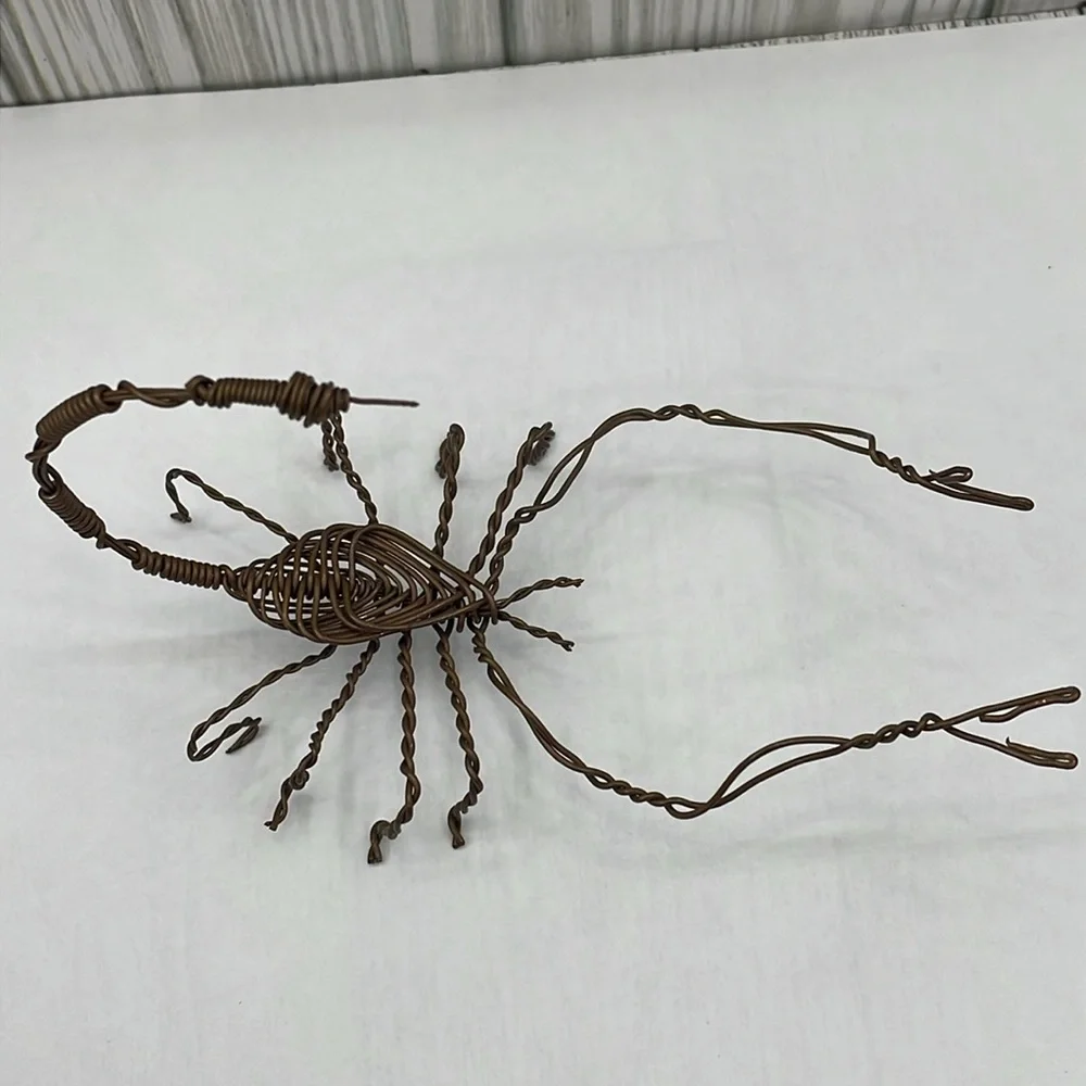 Handcrafted Brown Wire Scorpion Sculpture